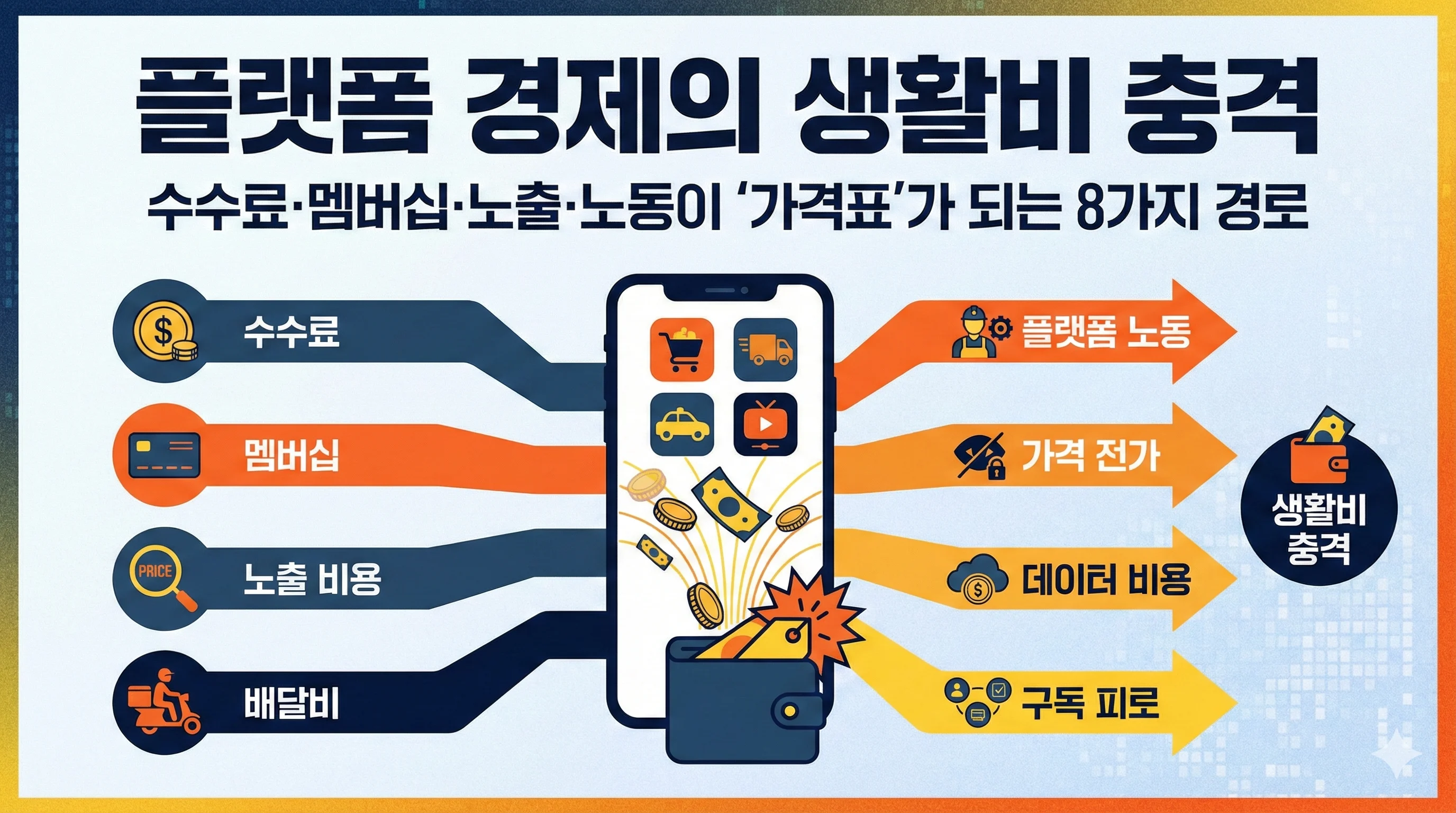 플랫폼 경제의 생활비 충격: 수수료·멤버십·노출·노동이 ‘가격표’가 되는 8가지 경로 썸네일